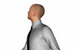 3d Rendering Of Businessman Looking Sideways Stock Photo