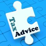 Tax Advice Puzzle Shows Taxation Irs Help Stock Photo