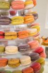 Cake Macaron, Macaroon Or Colorful Almond Cookies Stock Photo