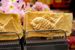 Taiyaki Bun On The Metal Shelf Stock Photo