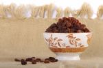 Bowl Of Raisins Stock Photo