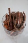 Dried Herbs In Display Stock Photo