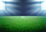 Soccer Field And The Bright Lights, Stock Photo