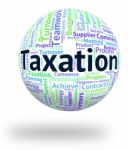 Taxation Word Means Taxpayer Words And Wordclouds Stock Photo