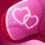 Pink Hearts Background Means Valentine Desire And Partner Stock Photo