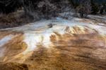 View Of Mammoth Hot Springs Stock Photo