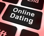 Online Dating Computer Key Showing Romance And Web Love Stock Photo