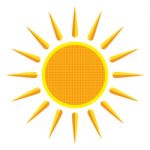 Sun On White Background.  Illustration Stock Photo