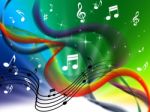 Waves Music Background Means Colorful Singing And Dj
 Stock Photo