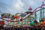 Roller Coaster Ride At Winter Wonderland Hyde Park Stock Photo