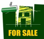 House For Sale Means Real Estate Selling Stock Photo