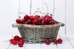 Tasty Cherries On A White Background Stock Photo