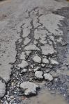 Cracked Road Stock Photo