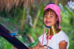 Karen Tribal Girl From Padaung Long Neck Hill Tribe Village Stock Photo