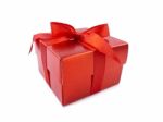 Red Gift Box Stock Photo