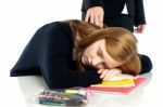 Teacher Waking Up A Dozed Off Student Stock Photo