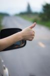 Woman Hand Doing Thumbs-up Stock Photo