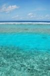 Maldives Scene With Gorgeous Water/cloudscape Stock Photo