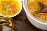 Syrian Barley Broth Soup Aleppo Style Stock Photo