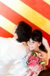 Asian Bride And Groom Stock Photo