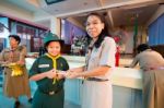 Student 9-10 Years Old, Teacher Award In Scouting, Scout Camp In Bangkok Thailand Stock Photo