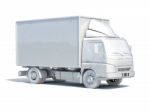 3d White Delivery Truck Icon Stock Photo