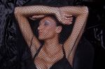 Woman Traped In Black Fishnet Stock Photo