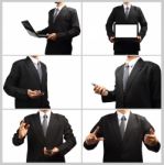 Technology In The Hands Of Businessmen Stock Photo