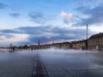 Miroir D'eau At Place De La Bourse In Bordeaux Stock Photo