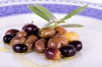 Plate With Olives Stock Photo