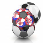 Croatia Flag Soccer Ball Isolated White Background Stock Photo