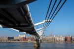 Millennium Bridge And St Pauls Cathedral Stock Photo