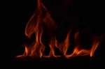 Beautiful Fire Flames On Black Background Stock Photo