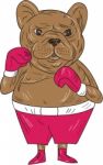 French Bulldog Boxer Boxing Stance Cartoon Stock Photo