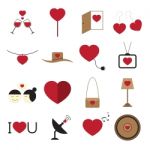 Valentine Icon Set  Illustration Stock Photo