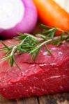 Fresh Raw Beef Cut Ready To Cook Stock Photo