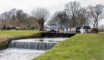 Papercourt Lock On The River Wey Navigations Canal Stock Photo