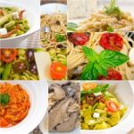 Collection Of Different Type Of Italian Pasta Collage Stock Photo