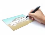 Automobile Sketching Design Stock Photo