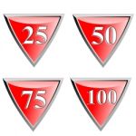 Number Icon Diamond Red Metal Stock Photo