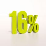 Percentage Sign, 16 Percent Stock Photo