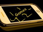 Games Smartphone Shows Internet Gaming And Entertainment Stock Photo