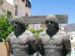 Estepona, Andalucia/spain - May 5 : Sculpture Of Two Men In Este Stock Photo