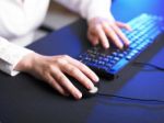 Business Woman Typing On Keyboard Stock Photo