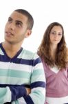 Young Two Friends Standing Together Stock Photo