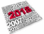 Twenty Eighteen Shows New Year 2018 3d Rendering Stock Photo