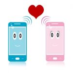 Mobile And Heart Symbol Stock Photo