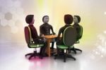 3d People In Business Meeting Stock Photo