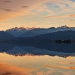 Lake Maggiore And Swiss Alps Stock Photo