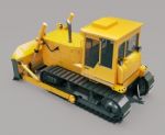 Heavy Crawler Bulldozer Stock Photo